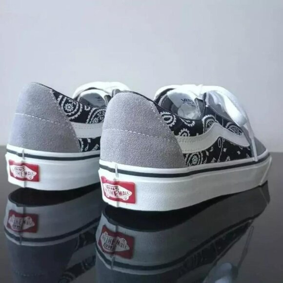 Vans Women's Sk8-Low Suede/Canvas Sneaker in Wonderful Paisley Gray/True White - Picture 7 of 12